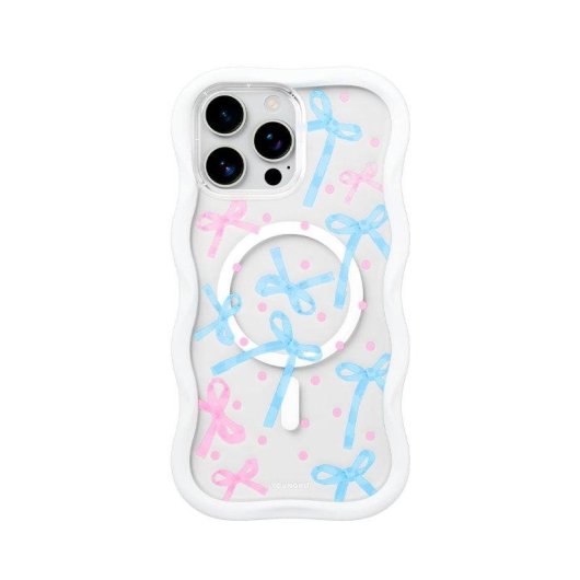 Funda para móvil YoungKit Sweetheart Wavy Silicona Blanco para iPhone 16 Pro Max