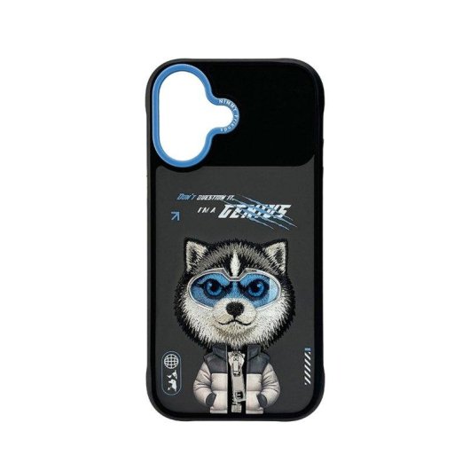Funda Nimmy Friends Husky 3D Bordée pour iPhone 16