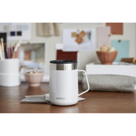 Taza de viaje Contigo Acero inoxidable 420 ml Doble pared Plata Blanco