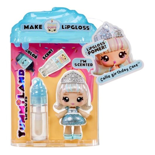Muñeca MGA Entertainment Yummiland Lipgloss Doll Callie Birthday Cake minifigura multicolor