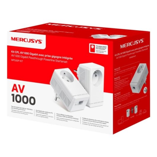 Adaptador PowerLine Mercusys AV1000 Gigabit Ethernet HomePlug AV2