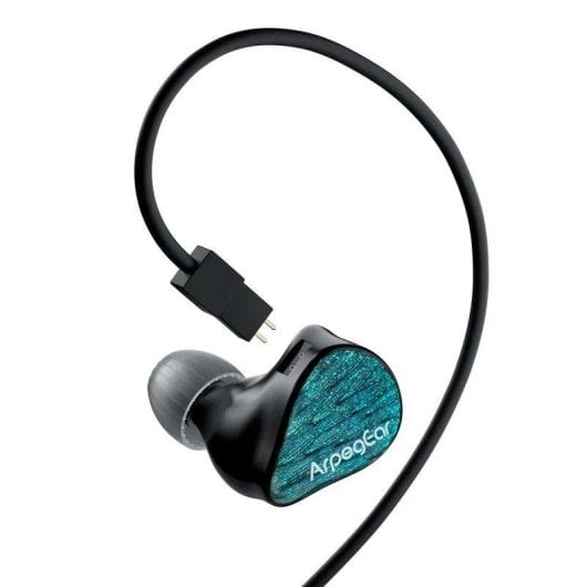 Auriculares Topping ArpegEar Hane con cable desmontable 2 pines, ajuste ergonómico negro y verde azulado