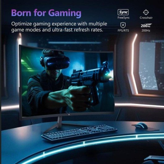 Monitor Z-Edge UG27 27" FullHD 200Hz VA Curvo FreeSync HDR10 1ms