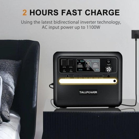 Estación de energía Tallpower V2400 2160Wh 13 puertos LiFePO4 Pantalla LCD UPS