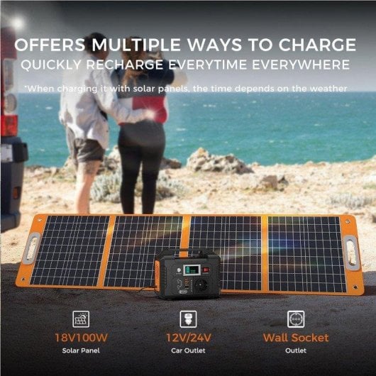 Estación de energía Flashfish E200 151Wh 7 puertos Li-ion Pantalla LCD Carga solar