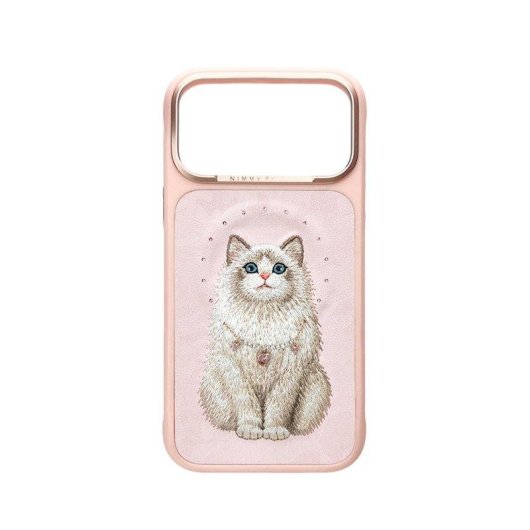 Nimmy Lucky Fashion 3D Bestickte Hülle Rosa für iPhone 17 Pro Max