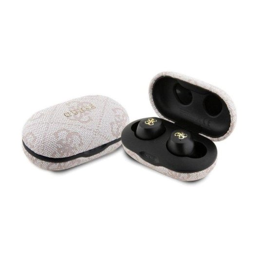 Auriculares Guess TWS polipiel 4G ENC sem fios com estojo de carga rosa