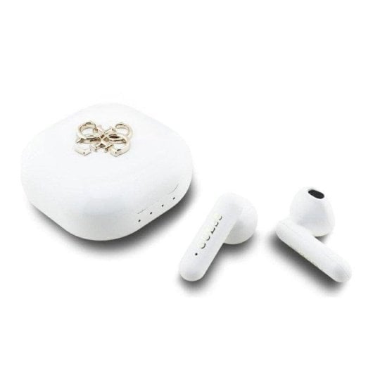 Auriculares Guess TWS Logo 4G Sem Fios com Estojo de Carregamento Branco