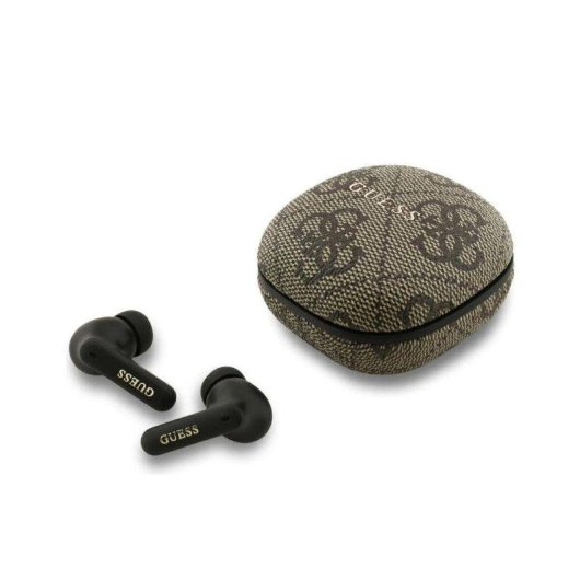 Auriculares Guess TWS sem fios Bluetooth com ENC e estojo de carregamento castanho