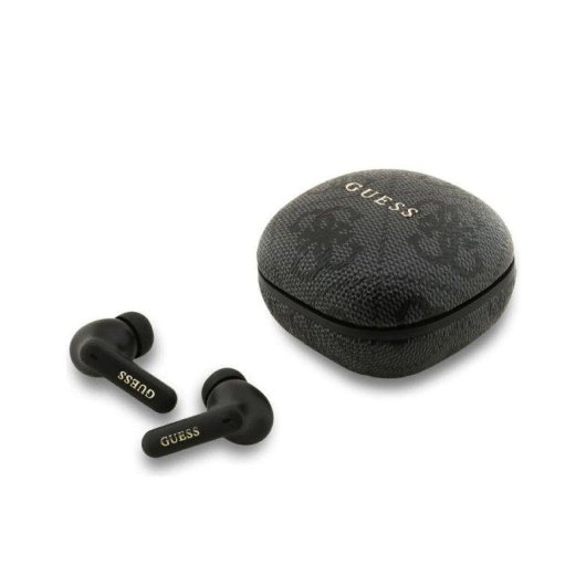 Auriculares Bluetooth sem fios Guess TWS ENC com estojo de carga preto design elegante