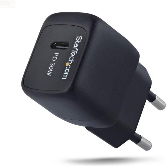 Cargador de pared StarTech USB-C 30W GaN Portátil carga rápida Power Delivery