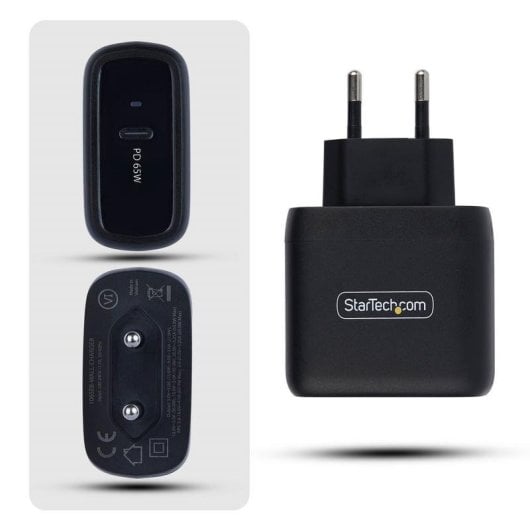 Cargador StarTech USB-C GaN 65W Portátil Negro
