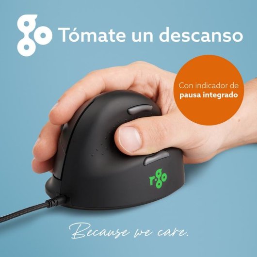 Rato R-Go Tools RGOHBRSWDBL com fio 2400 DPI preto ergonómico destro