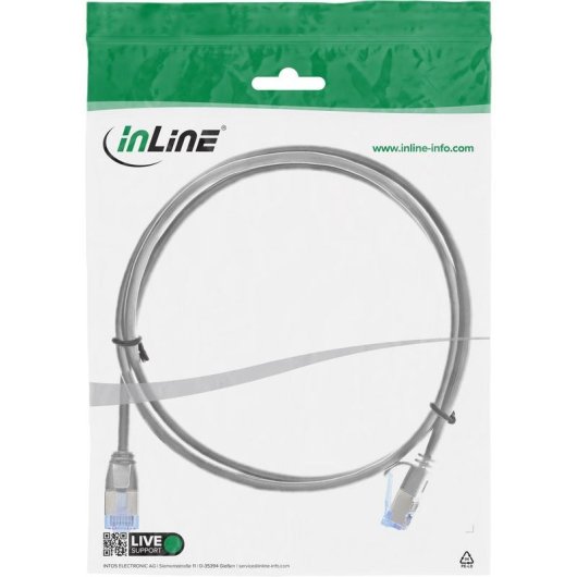 Cabo de rede InLine 71901 Cat6a 1 m Cinzento U/FTP RJ-45