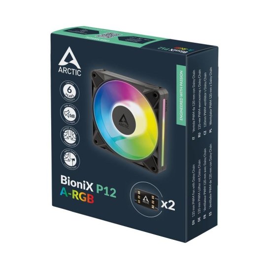 Raffreddamento Aria Arctic 120mm BioniX P12 A-RGB PWM LED Catena