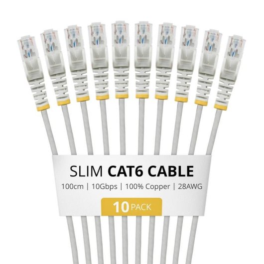 Cable de red StarTech Cat6 UTP Slim 1 m pack de 10