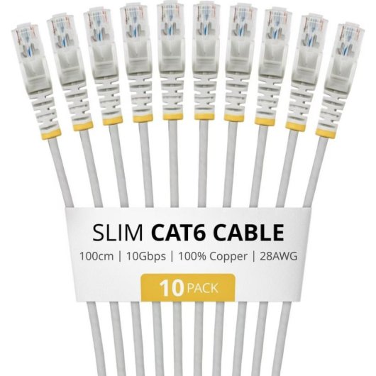 Cable de red StarTech Cat6 UTP Slim 1 m pack de 10