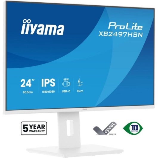 Monitor PC iiyama ProLite XB2497HSN-W1 23,8" FullHD 100Hz IPS USB-C Altoparlanti Regolazione Altezza