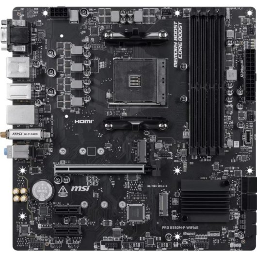 Placa Base MSI B550M-P WiFi6E AMD B550 AM4 DDR4 Micro ATX Bluetooth WLAN