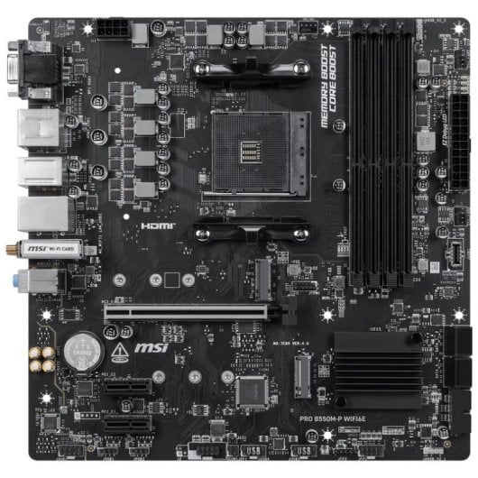 Carte mère MSI B550M-P WiFi6E AMD B550 AM4 DDR4 Micro ATX Bluetooth WLAN