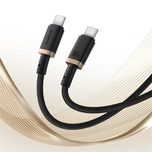 Cable USB-C Baseus Dura Series Carga Rápida 2 m USB 2.0 Negro/Dorado