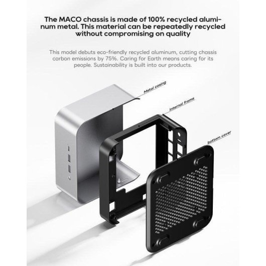 Mini PC AOOSTAR MACO 6850H AMD Ryzen 7 6850H/24GB/1TB SSD/Radeon 780M Windows 11 2x LAN 2.5G