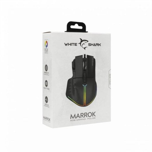 Mouse White Shark MARROK USB Tipo-A 12000 DPI Nero 9 Pulsanti RGB