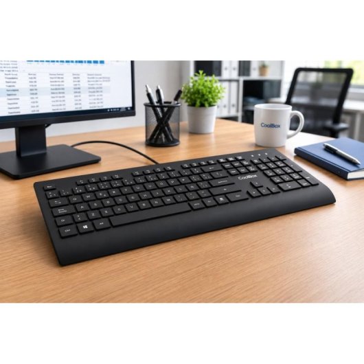 Teclado CoolBox FlatPro membrana con teclas chocolate y cable USB 1,8 m