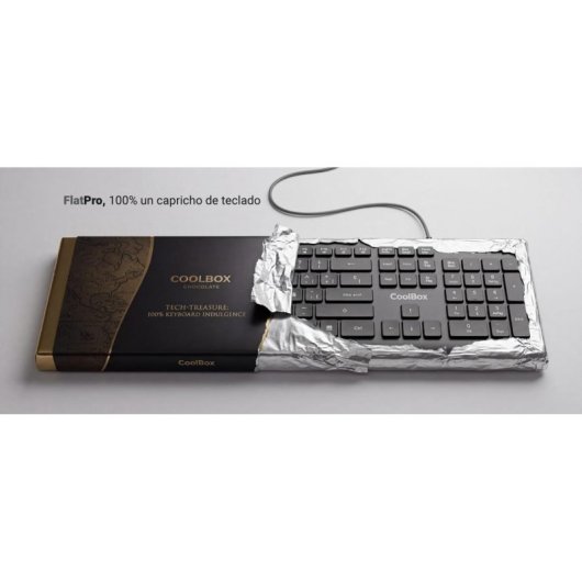 Teclado CoolBox FlatPro membrana con teclas chocolate y cable USB 1,8 m