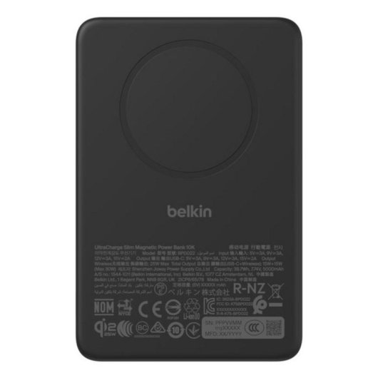 Power Bank Belkin BPD022HQBK 10000 mAh 30 W Carga Inalámbrica Noir