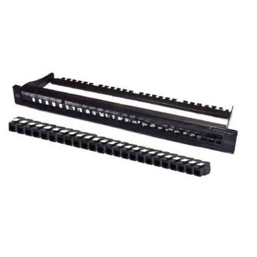 Panel de parcheo WP WPC-PAN-6UP-24 24 puertos CAT.6 1U gestión cables