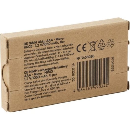 Akku Voltcraft AAA 1050 mAh Packung 8