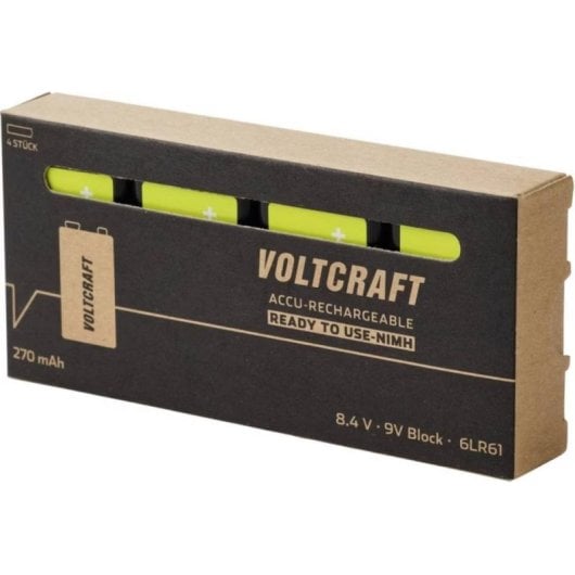 Pila ricaricabile 9V NiMH Voltcraft 270 mAh Pack 4