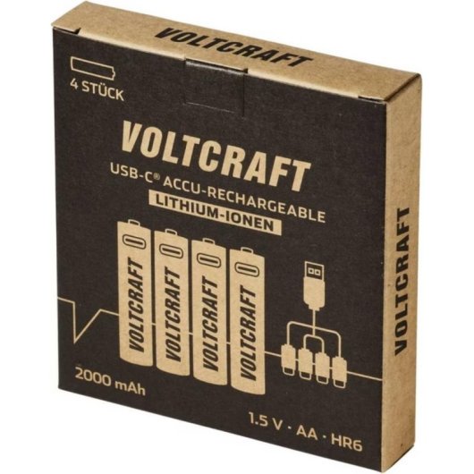 Pila Recargable AA Voltcraft 2000 mAh 1.5 V 4 unites