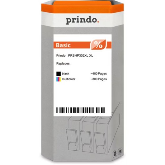 Cartuccia d'inchiostro Prindo Basic XL Compatibile HP 302XL Nero 780 pagine 2 pezzi