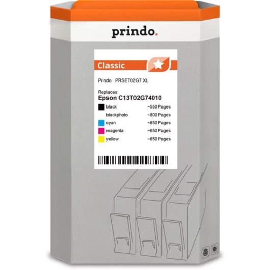 Cartucho de tinta Prindo Classic XL Multipack 5 unidades
