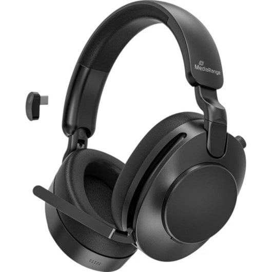 MediaRange MROS308 kabellose Bluetooth 5.4 Kopfhörer mit Geräuschunterdrückung und Mikrofon schwarz