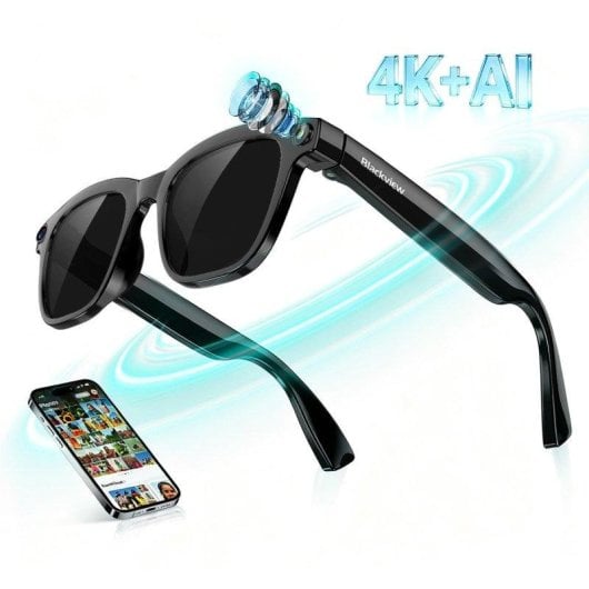 Blackview BV300 Gafas Inteligentes Cámara HD IA Integrada Altavoces Bluetooth Fotocromáticas