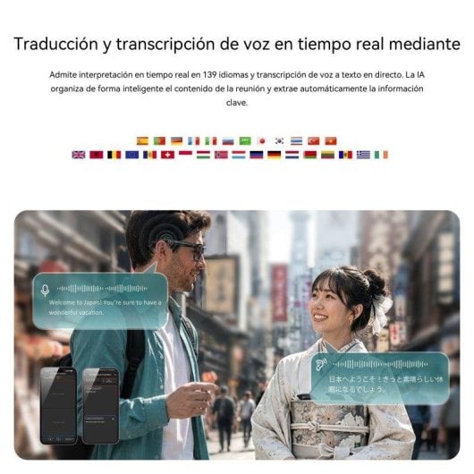 Blackview BV300 Gafas Inteligentes Cámara HD IA Integrada Altavoces Bluetooth Fotocromáticas