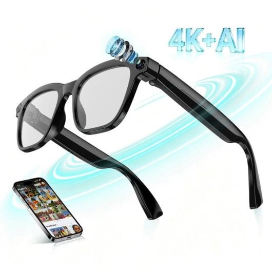 Blackview BV300 Gafas Inteligentes Cámara HD IA Integrada Altavoces Bluetooth Cristal Transparente