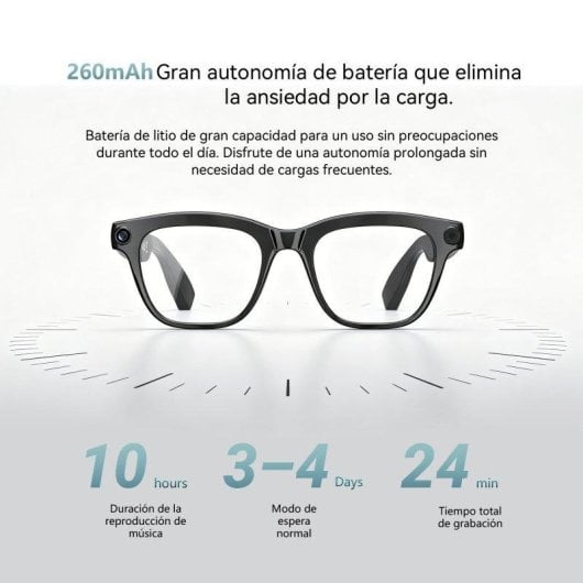 Blackview BV300 Gafas Inteligentes Cámara HD IA Integrada Altavoces Bluetooth Cristal Transparente