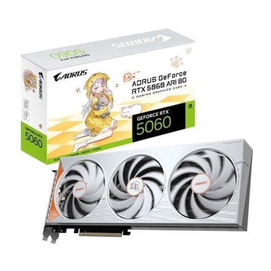 Tarjeta Gráfica Gigabyte GeForce RTX 5060 AORUS ARI 8GB GDDR7 Reflex 2 RTX AI DLSS4.5