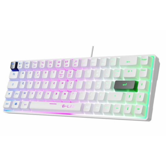 Teclado The G-Lab Keyz Hydrogen membrana compacto retroiluminado RGB AZERTY francés