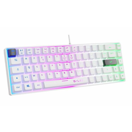 Teclado The G-Lab Keyz Hydrogen membrana compacto retroiluminado RGB AZERTY francés