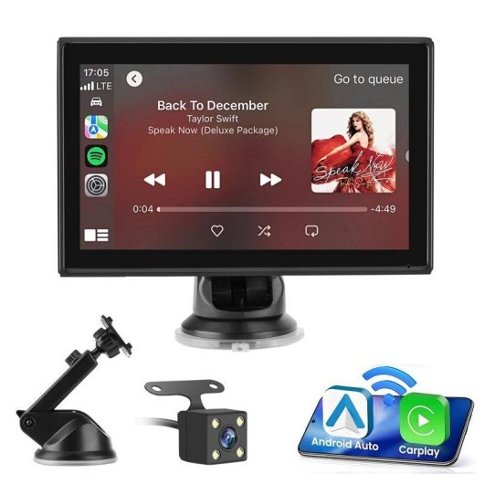 7-Zoll Kabelloser JUNSUN CarPlay Android Auto Bildschirm