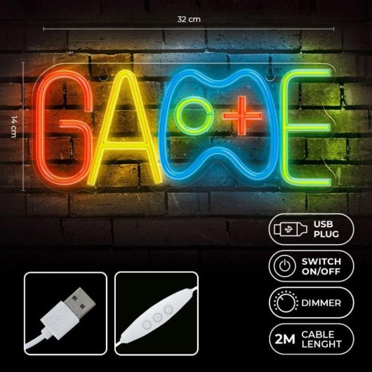 Luz LED Neón Decorativa Forever FPNE40 GAME Multicolor Plexi