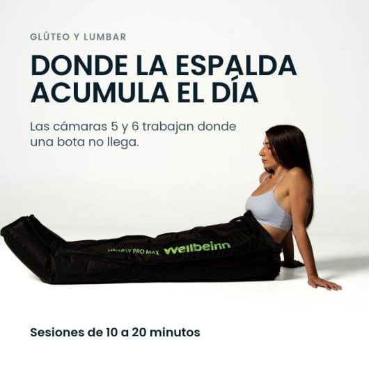 Pantalones de presoterapia Wellbeinn Highfly Pro Max 6 cámaras 200 mmHg