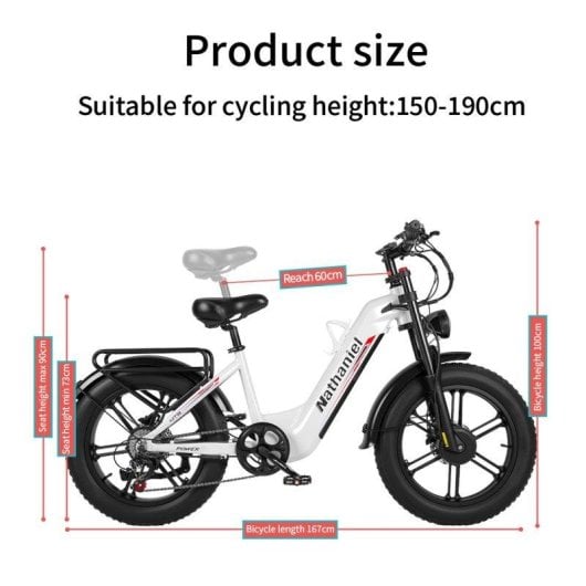 Bicicleta eletrica Nathaniel SYR08 Twin Motor 1000W 48V 20Ah 20 polegadas