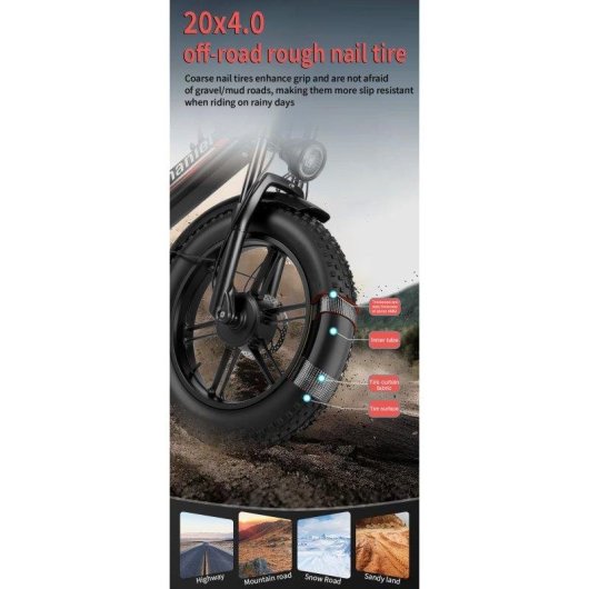 Bicicleta eléctrica Nathaniel SYR08 doble motor 2000W 48V 20Ah todoterreno
