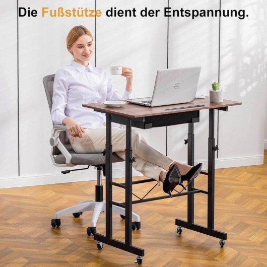 Bureau GTPLAYER Table Gaming Elevable 80x50 Tiroirs Roues